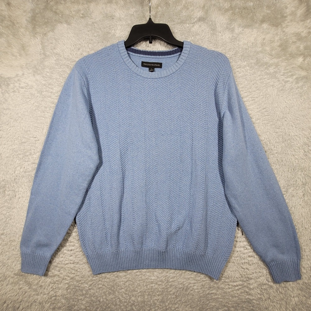 Tricots St Raphael Sweater Mens Large Blue Texturedโ Knit NWT